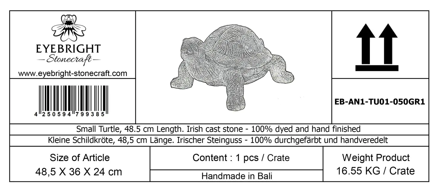  Product image 6 of the product “Small Turtle, 48.5 cm Length | cast stone ”